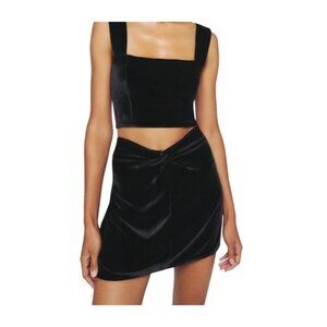 Reformation Womens Black Harri Velvet Mini Skirt Size 6